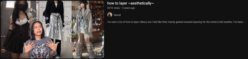 a screenshot of a youtube video titled, how to layer aesthetically